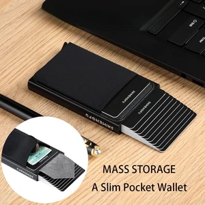 Slim Aluminum Wallet with Elasticity Back Pouch ID Credit Card Holder Mini RFID - Picture 1 of 28