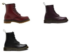 dr martens 1460 purple chrome flat ankle boots