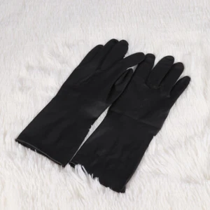 2 Pairs Black Rubber Gloves Hair Salon Gloves Hand Protectors - Picture 1 of 11