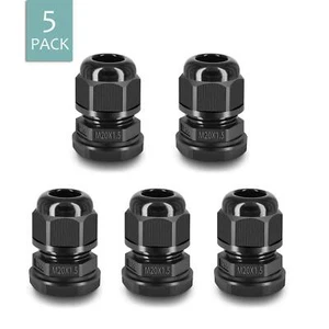 5 PIEZAS Glándulas de cable para plástico eléctrico impermeable Caja de conexiones M20 x 1.5 - Imagen 1 de 1