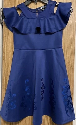 D Signed Disney Descendants Evie Blue Jetsey Knit Twil Dress Size M (7/8) - Image 1 of 4