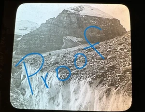 Foto de linterna mágica 1910c diapositiva Victoria Glacier BC Canadá y tarjeta informativa - Imagen 1 de 3