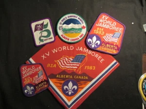 1983 World Jamboree Neckerchief and Patch Lot    LK - Picture 1 of 1