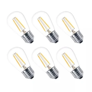 12 Pcs S14 Vintage Style E27 2W LED Filament Clear Edison Glass Bulbs Warm White - Picture 1 of 10