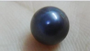 8.296MM GENUINE BLACK NEAR ROUND LOOSE PEARL FULL DRILLED 0318 - Picture 1 of 12