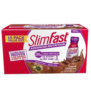 Slim Fast Advanced Nutrition Creamy Chocolate High Protein Shakes 11 oz. 15 pk - Picture 1 of 5