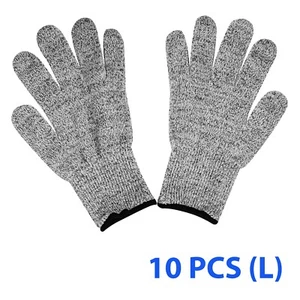 5 Pairs (L) Cut Resistant Gloves Level 5 Protection for Kitchen, Upgrade Safety - Picture 1 of 13
