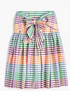 NUEVO CON ETIQUETAS $118 J. Falda Crew Tie-Front Arco Iris Forrada de Guinga NUEVA 12 - Imagen 1 de 2