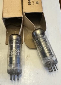 NOS Match PAIR 6005 6aq5 Mil Spec Audio Tubes Black Plate D Getters Jan JG 6AQ5W - Picture 1 of 16