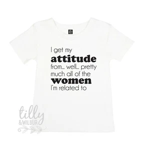 I Get My Attitude From Well Pretty Much All Of The Women I am Related To T-Shirt - Picture 1 of 6