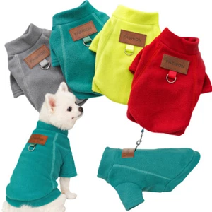 Pet Dog Warm Coat Fleece Jacket Jumper Sweater Clothes Puppy Winter Vest Outfit - Picture 1 of 28