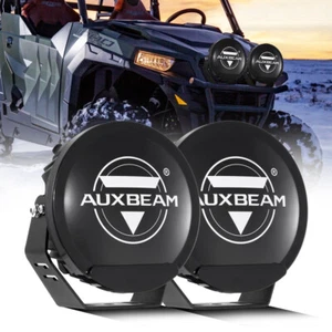 AUXBEAM 7"/ 9"INCH LED Driving Lights Round Pods Amber Black Cover Light Shield - Picture 1 of 16