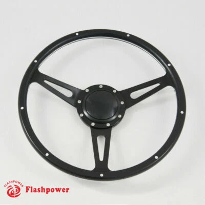 Volante de madera de la Selva Negra de 14" remache Ford Mustang Shelby AC Cobra MG MGB Foto 1 de 4