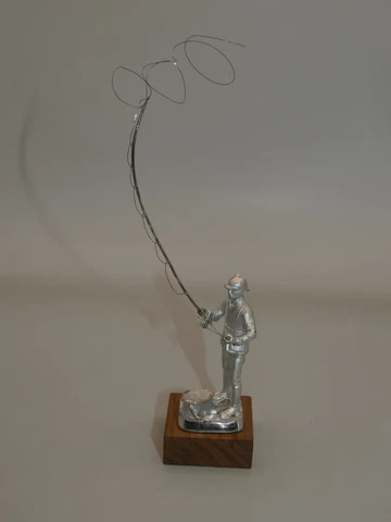 Limited Edition Novelty Sterling Silver Figure - Fisherman - The Dry Fly Cover