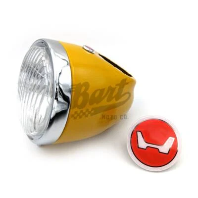 Balde e emblema de farol amarelo mexicano Honda Mini Trail Z50 Z50A K0-K2 1968-71 - Imagem 1 de 4