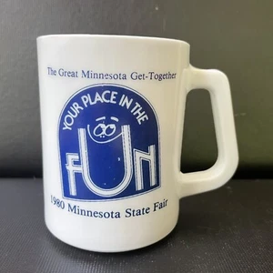 Vintage 1980 Minnesota State Fair Milk Glass mug - Picture 1 of 6