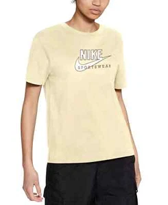 Nike Women’s Sportswear Cotton Heritage T-Shirt, Yellow, XLarge - Picture 1 of 2