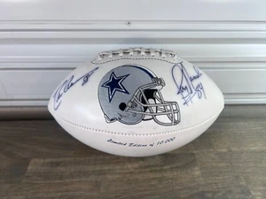 Dallas Cowboys Signed Football #88 Drew Peterson & #88 Jay Novacek - Picture 1 of 8