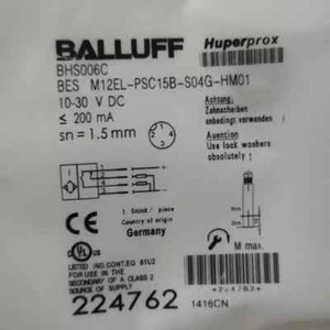 BALLUFF BES M12EL-PSC15B-S04G-HM01 Proximity Switch BHS006C Sensor - Picture 1 of 2