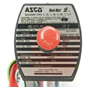 Asco RedHat EFMF8314G301 Solenoid EF8314G301 Valve 1/4" Pipe 316816 Air Gas - Picture 1 of 9