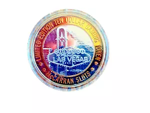 Mccarran Airport Las Vegas 10 $ Dollar Gaming Token Silver Strike Freedom Ring - Bild 1 von 4