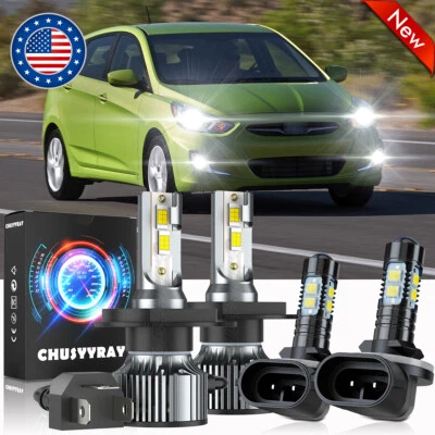 Faro LED + bombillas antiniebla 2 lados para Hyundai Accent Hatchback 4 puertas 2000-2017 Foto 1 de 4