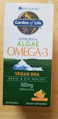 Garden of Life Minami Algas Omega 3 Vegano DHA para la Salud Cerebral y Ocular - Naranja Foto 1 de 4