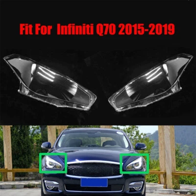 Headlight Headlamp Lens Cover Left Right Side For Infiniti Q70 2015-2019 2Pcs - Image 1 of 4