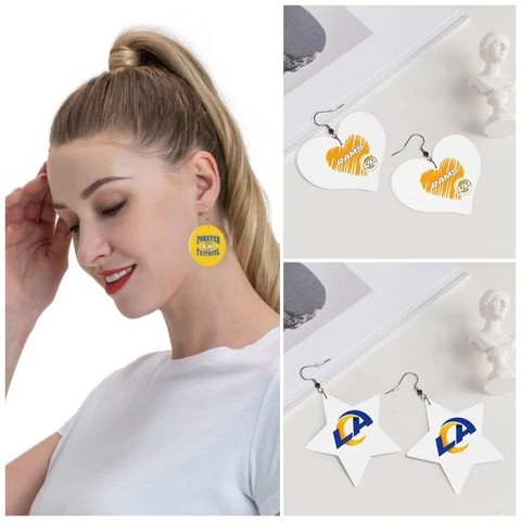Forever Faithful Los Angeles Rams Women's Lightweight Leather Earrings PVC Cover