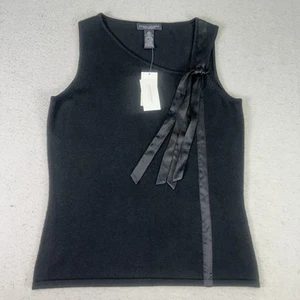 Camiseta sin mangas Banana Republic seda cachemir talla M negra nueva con etiquetas cinta pulóver elástica - Imagen 1 de 15