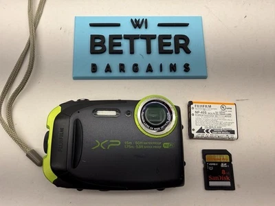 Cámara digital Fujifilm FinePix XP80 impermeable con LCD de 2,7 pulgadas negra/verde lima Foto 1 de 4