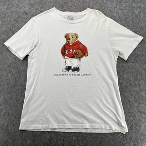 Camiseta Polo Ralph Lauren Baloncesto Oso Gráfico Juvenil Blanca Talla XL (18-20) - Imagen 1 de 10