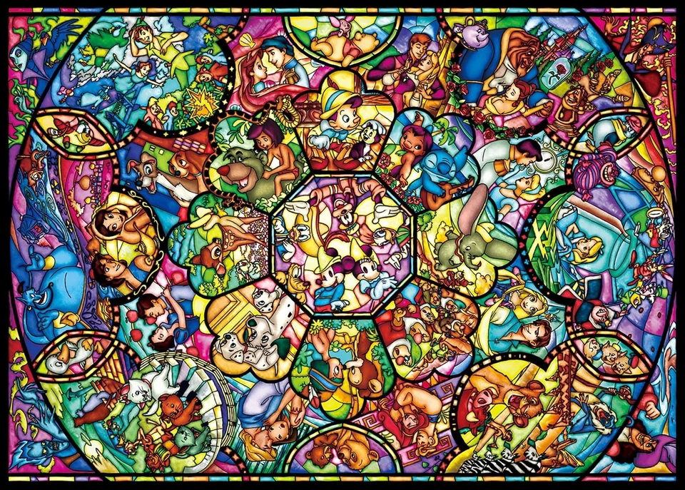 Tenyo Disney All Characters Stained Glass Jigsaw Puzzle 2000pieces