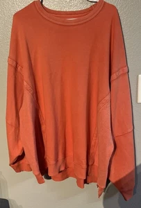 Aerie Womens Sweatshirt Size XL Orange Crewneck Pullover NWT - Picture 1 of 9