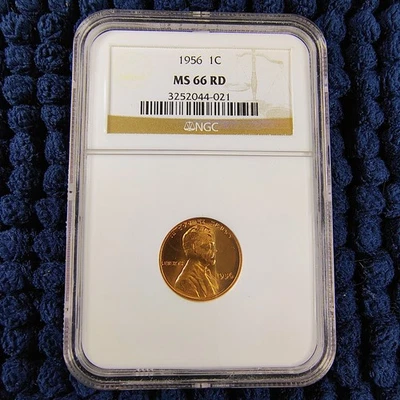 1956 Lincoln Wheat Cent - Philadelphia Mint - NGC MS 66 RD - Nice Color - Image 1 of 4