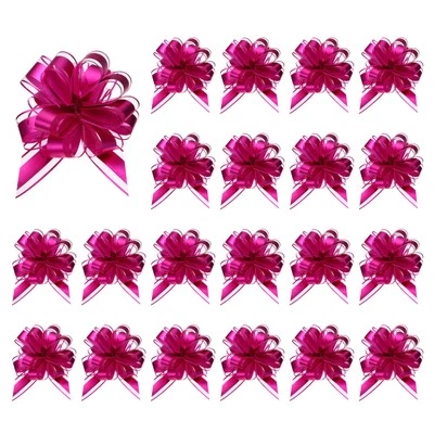 Arco de cinta de organza de 6,3 pulgadas de ancho para envolver regalos rojo rosa 20 un. Foto 1 de 4