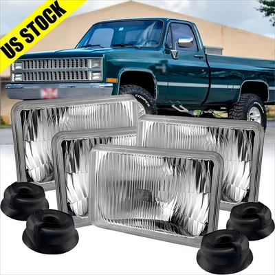 4PCS 4"X6" LED Headlights Original Replacement For Chevy C10 K10 Blazer Ford AAA - Image 1 of 4