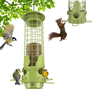 Metal Bird Feeders Squirrel Proof for Outdoors Hanging,Large Mesh Tube Bird F... - Picture 1 of 7