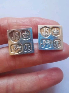 JS Sterling Silver Vintage Hallmark Cufflinks. R94J - Picture 1 of 2