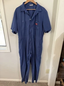 Dickies Short Sleeve Coveralls Men's Size 46 Short Blue - Picture 1 of 12
