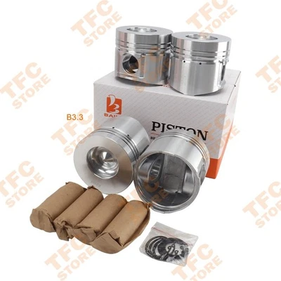 Piston Kit For Cummins B3.3 B3.3T QSB3.3 Engine STD 95.0mm 4 Set - Image 1 of 4