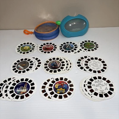 Vintage 1998 View Master Mattel Blue Case Lot of 25 Disney Reels Bundle - Image 1 of 4