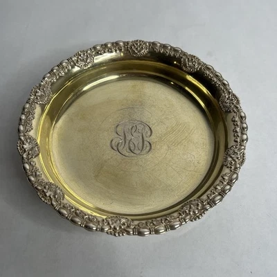 "Plato Tiffany & Co. de plata de ley de 6,5"" ENGLISH KING c1880 pies antiguos de colección" Foto 1 de 4