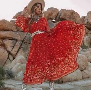 Spell & The Gypsy Dress Joni Size Small Oversized Gown Maxi Long Sleeve - Picture 1 of 19