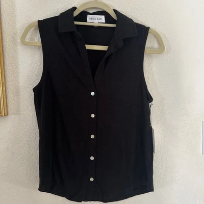 Bella Dahl Sleeveless Button Front Top Black Size XS NWT $100 - Image 1 of 4