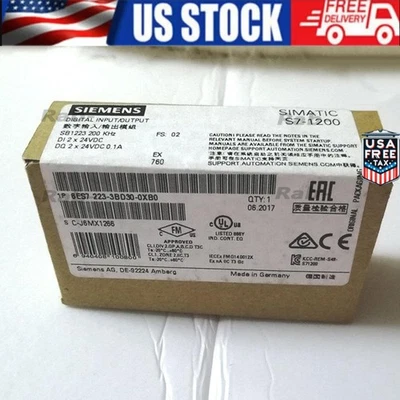 New Siemens 6ES7223-3BD30-0XB0 6ES7 223-3BD30-0XB0 S7-1200 Digital I/O SB 1223 - Image 1 of 4