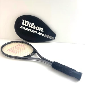 Wilson American ACE Schläger 4 5/8 Zoll grau schwarz mit Abdeckung - Bild 1 von 9