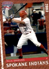 2003 Spokane Indians Grandstand #28 Nick Shields Rockford Illinois Baseball Card