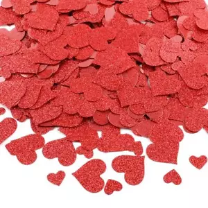 600Pcs Valentines Day Heart Confetti Red Glitter Valentines Confetti Hearts H... - Picture 1 of 4