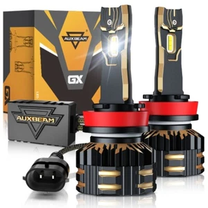 AUXBEAM H11 H9 High/Low Beam LED Headlight Conversion Bulbs Canbus 6500K GX Q40 - Picture 1 of 17
